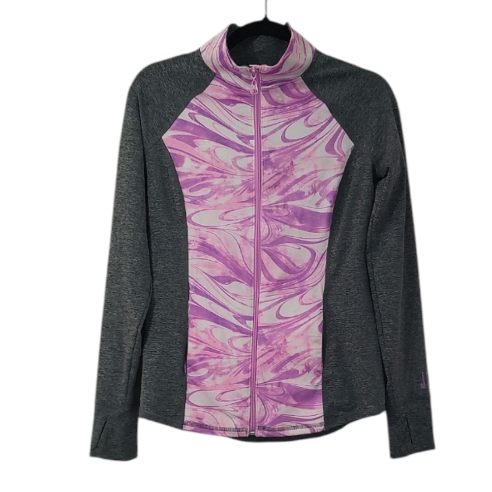 Justice Lavender And Gray Zip Up Jacket Size 16